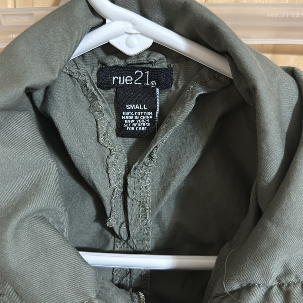 RUE 21 Olive Utility Women's Green Patch Jacket - Picture 2 of 7